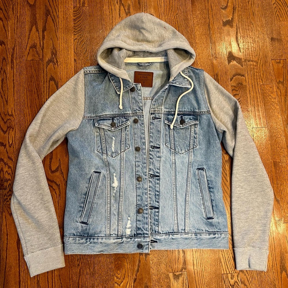 Abercrombie & Fitch Denim and Gray Jacket